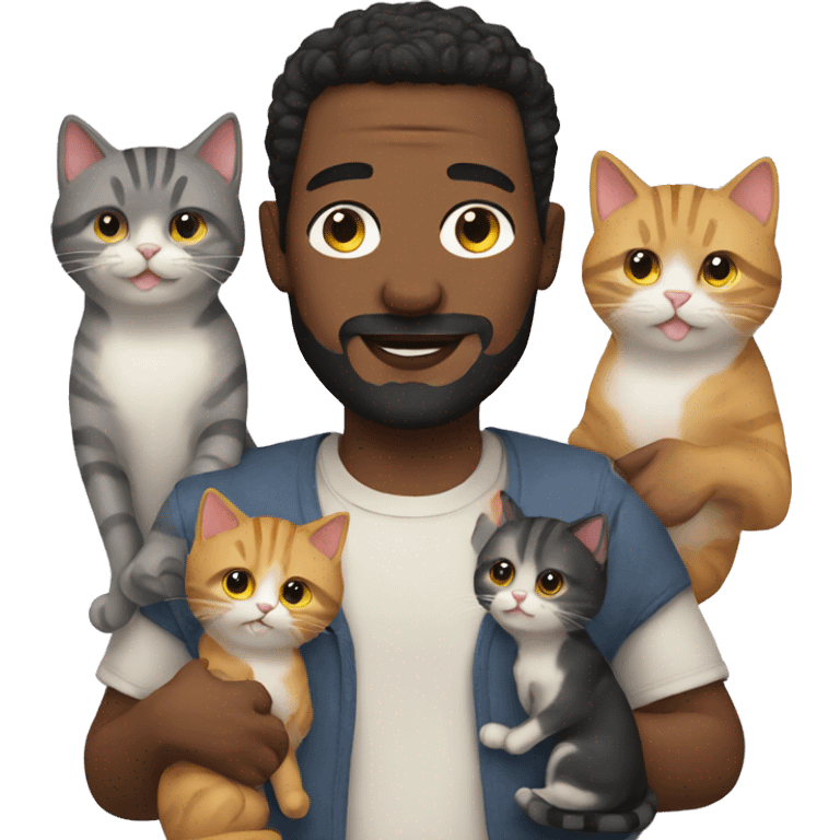 Man with cats  emoji