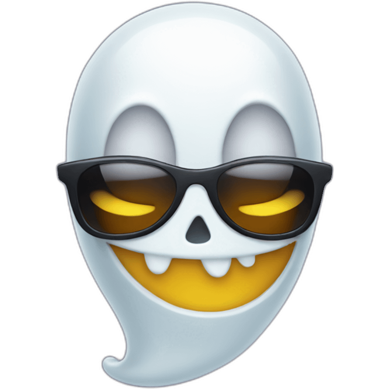 Smiling spooky Ghost wearing sunglasses emoji