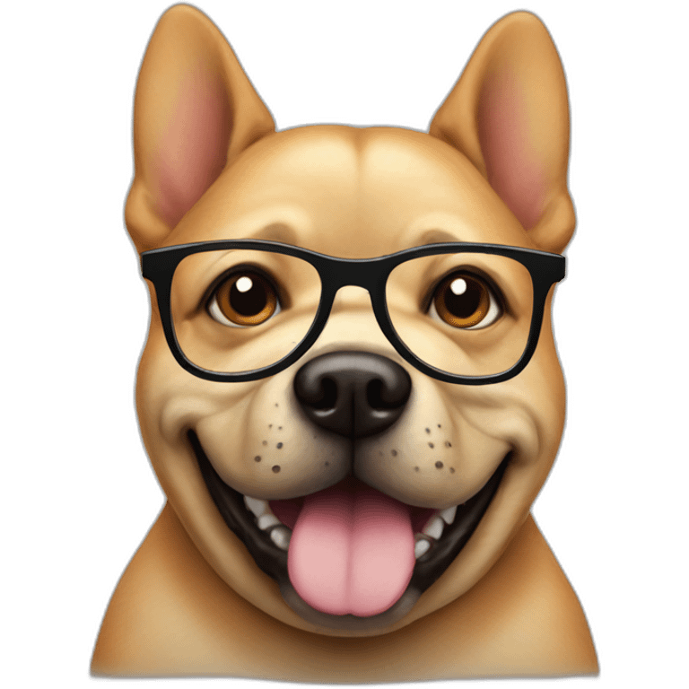 Fat dog with glasses emoji