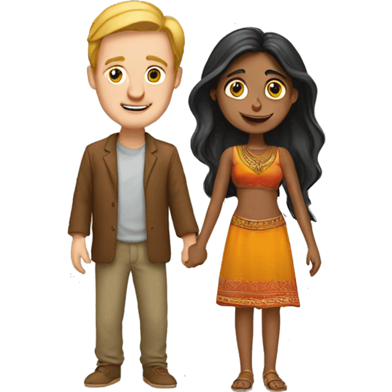 White guy and indian girlfriend emoji