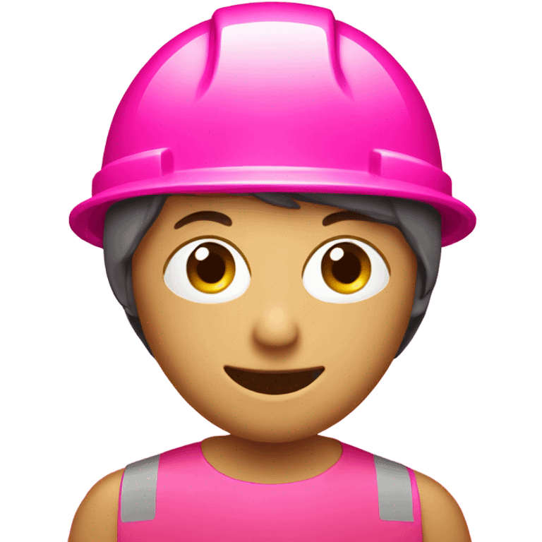 pink worker helmet emoji