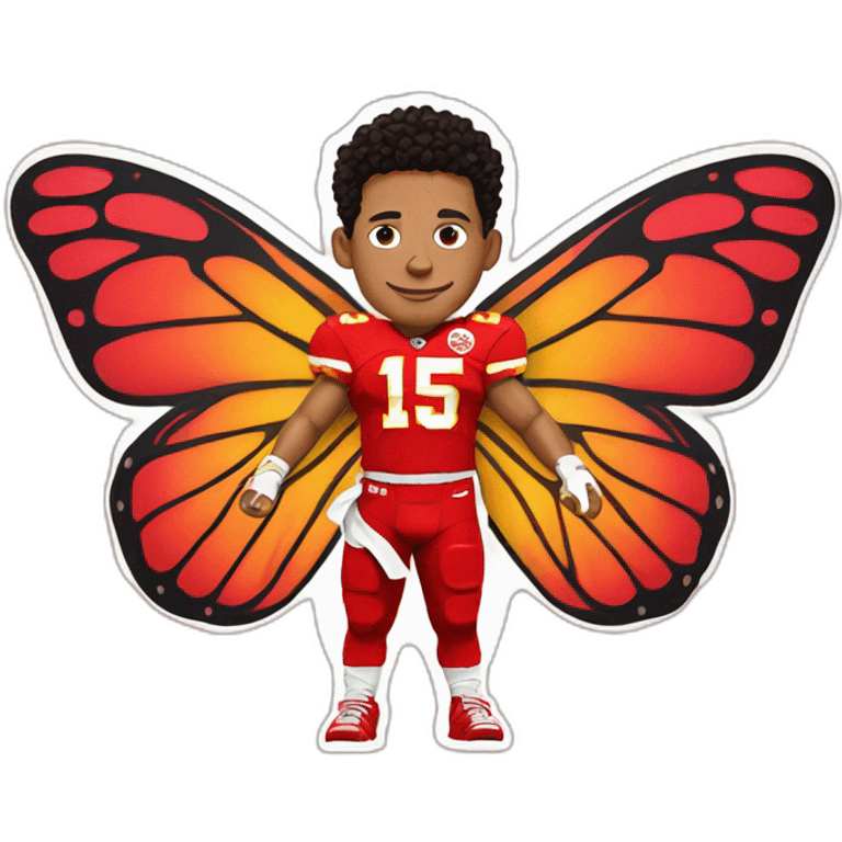 Mahomes with butterfly wings emoji