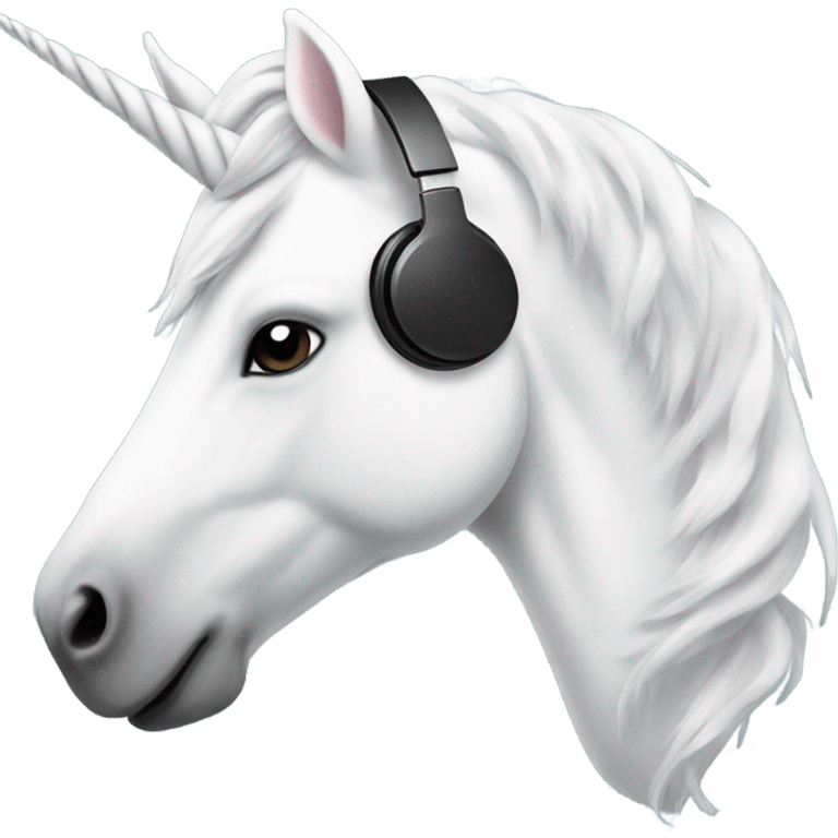 White unicorn with headphones emoji