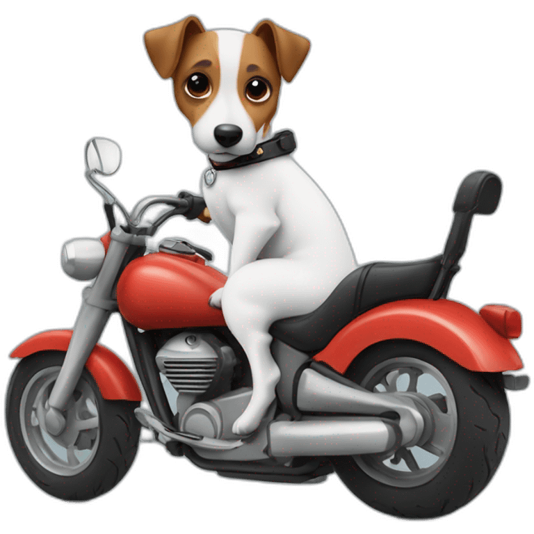 Jack Russell Dog rides a motorcycle emoji