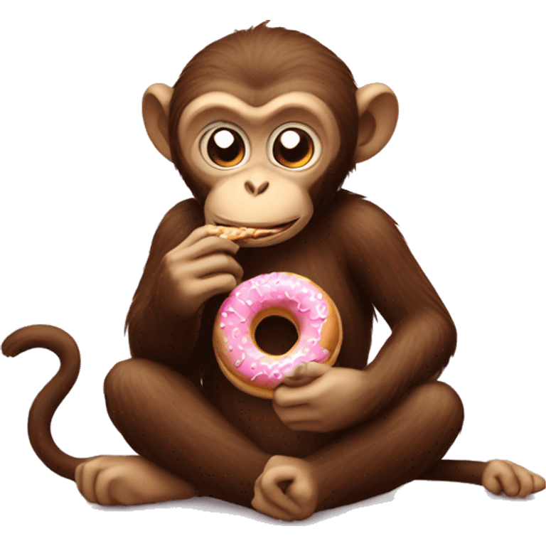 Monkey eating donut  emoji