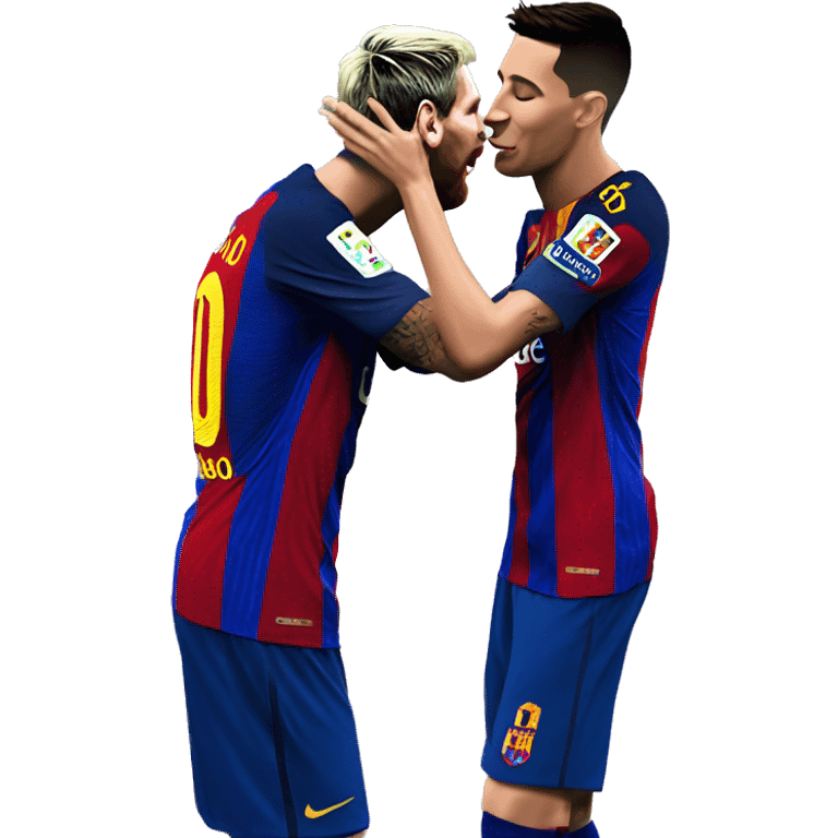 Messi kissing Ronaldo emoji