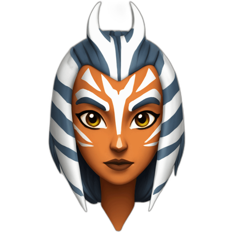 Horny Ahsoka Tano (Portrait, front facing, Apple iOS 17 style) horns, tendrils emoji