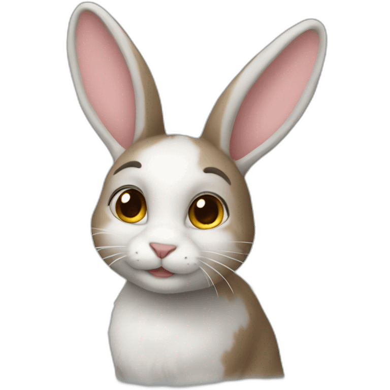 Chat sur lapin emoji