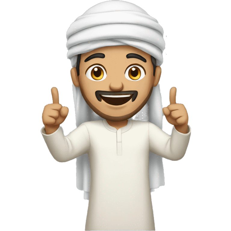 Arab man, cheering emoji