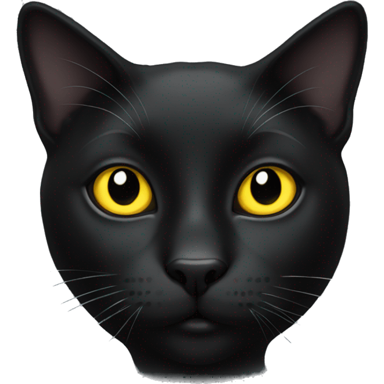 black cat with yellow eyes emoji