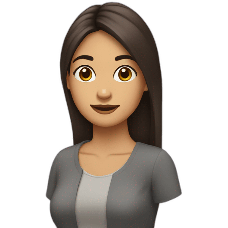 Mujer morena pelo largo crespo emoji