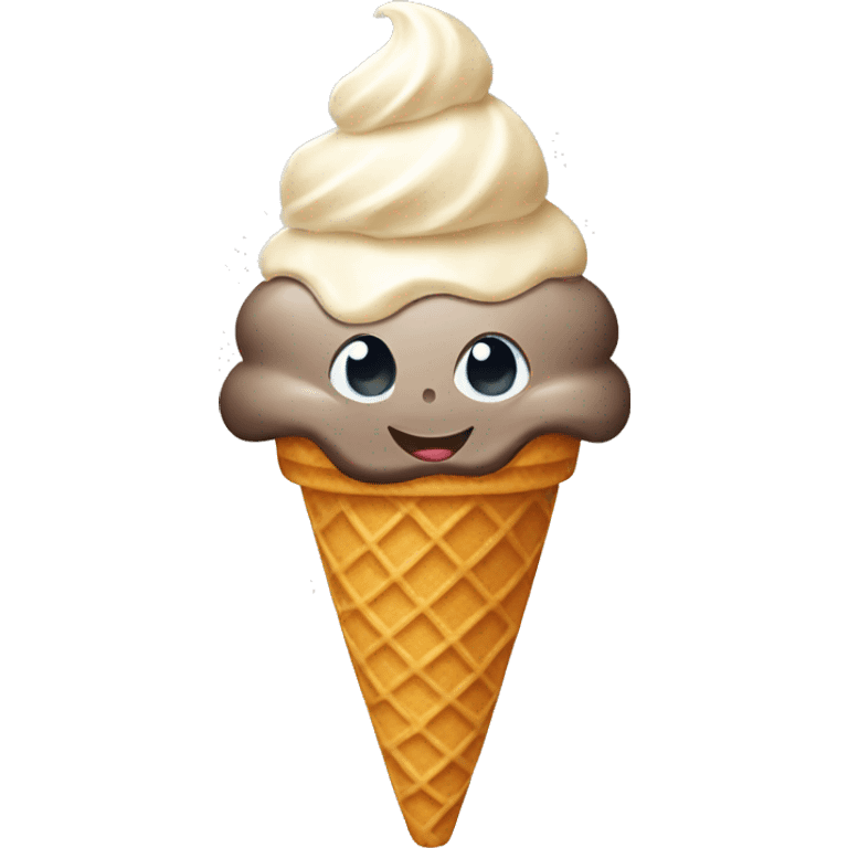 Ice cream with waffle cone  emoji