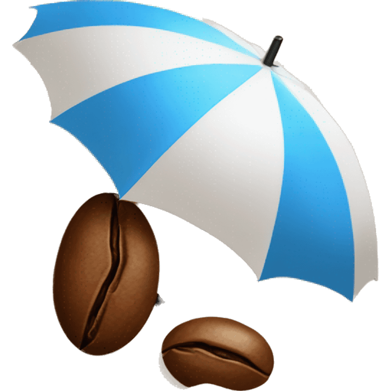 coffee bean on the beach with an umbrella emoji