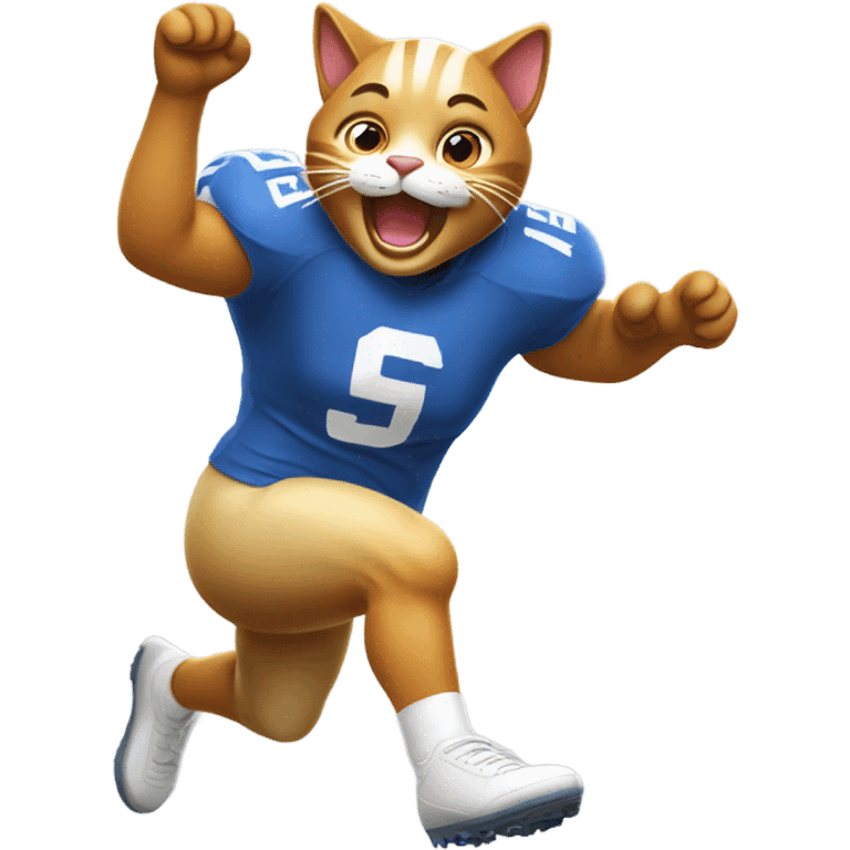 cat celebrating after scoring touchdown emoji