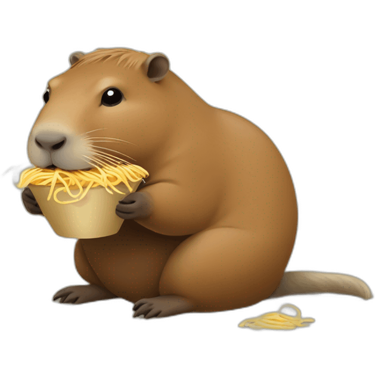 Capybara eating noodle emoji