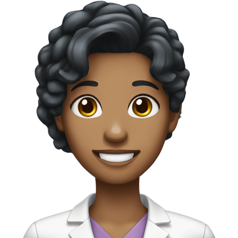 Dental assistant  black hair  emoji