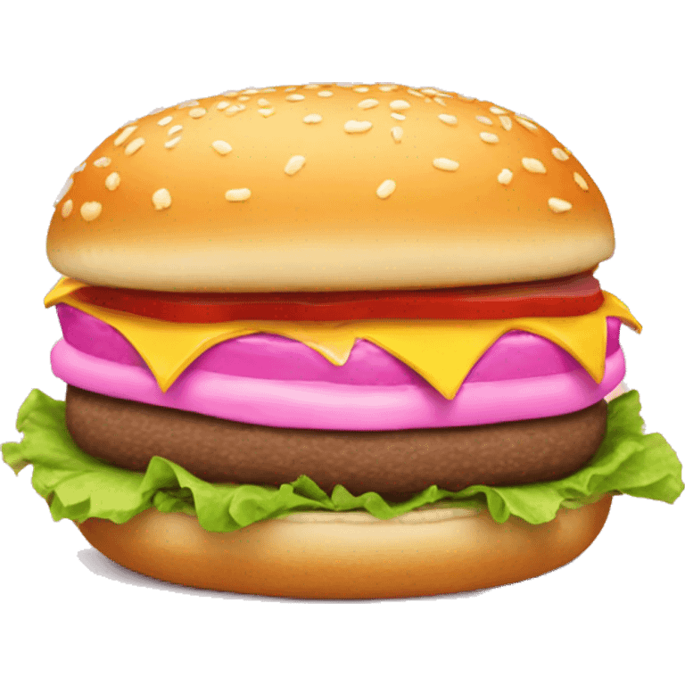 Pink cheeseburger  emoji