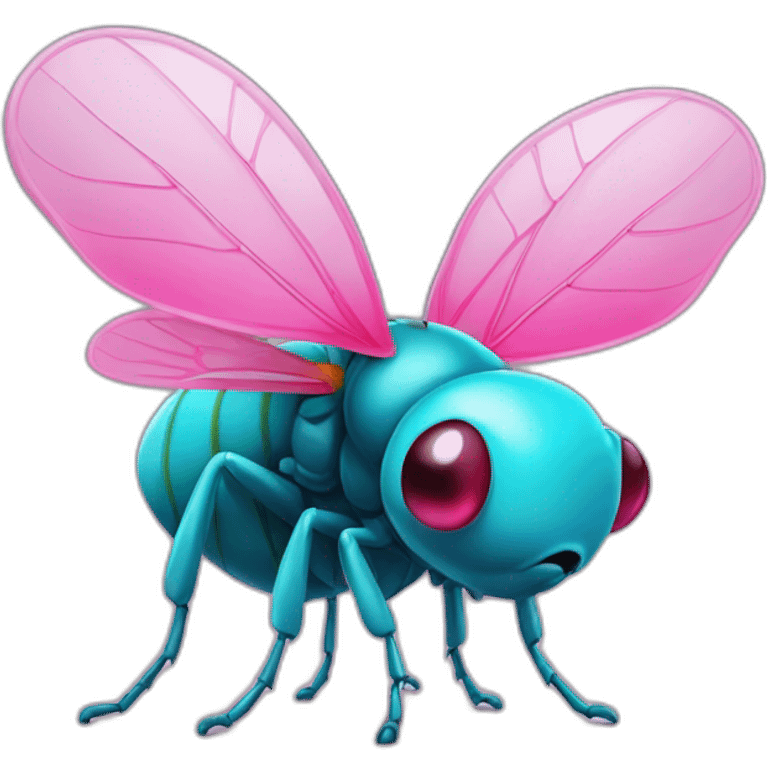 cyan fruit fly holding pink fruits emoji