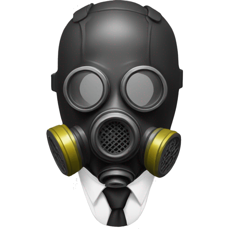 gas mask suit formal portrait emoji