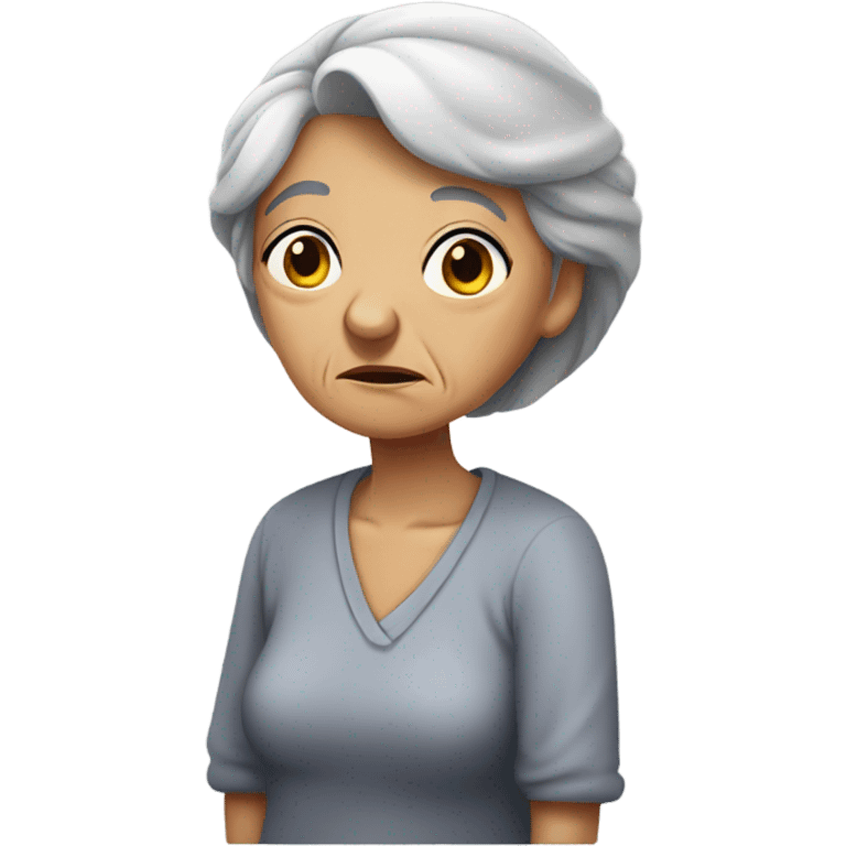 Depressed old lady emoji