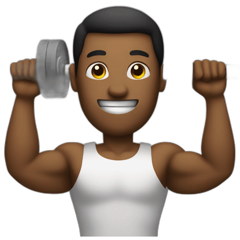 Arm with dumbbell in hand doing a curl emoji