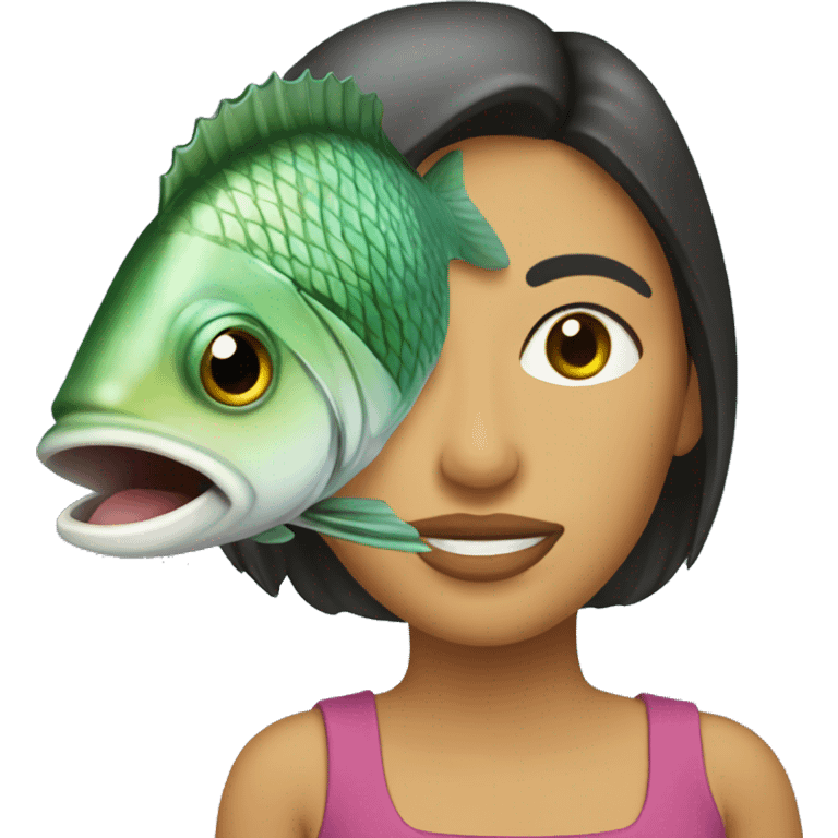 Pescado y una mujer emoji