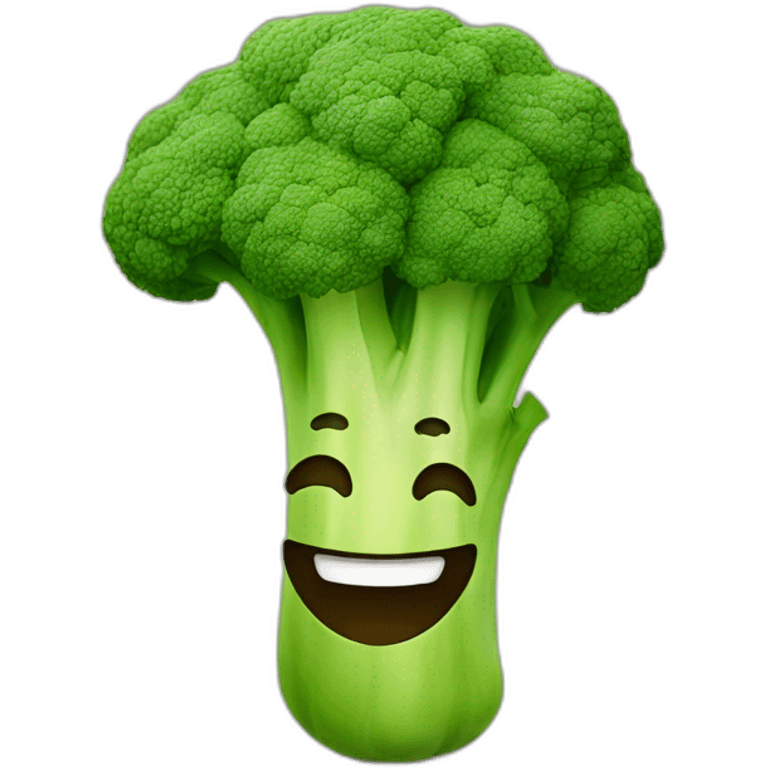 Broccoli with happy face emoji