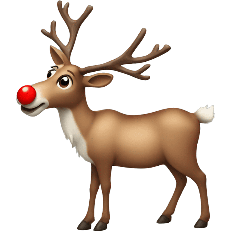 Reindeer with red nose emoji