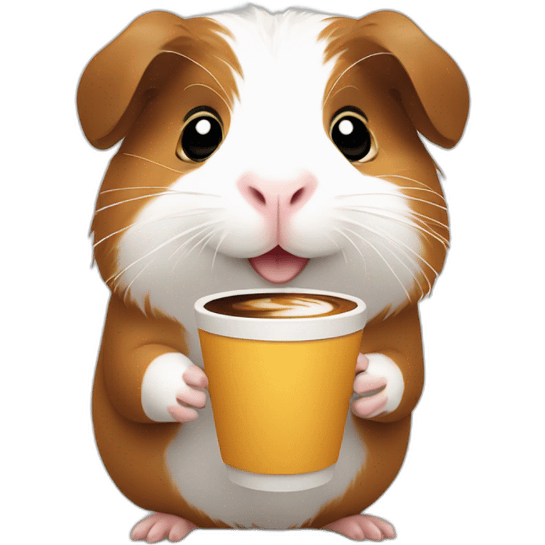 Guinea pig holding coffee emoji