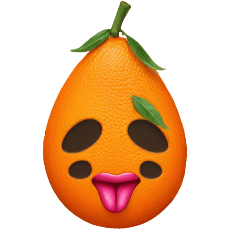 Orange with peace sign and lipstick emoji