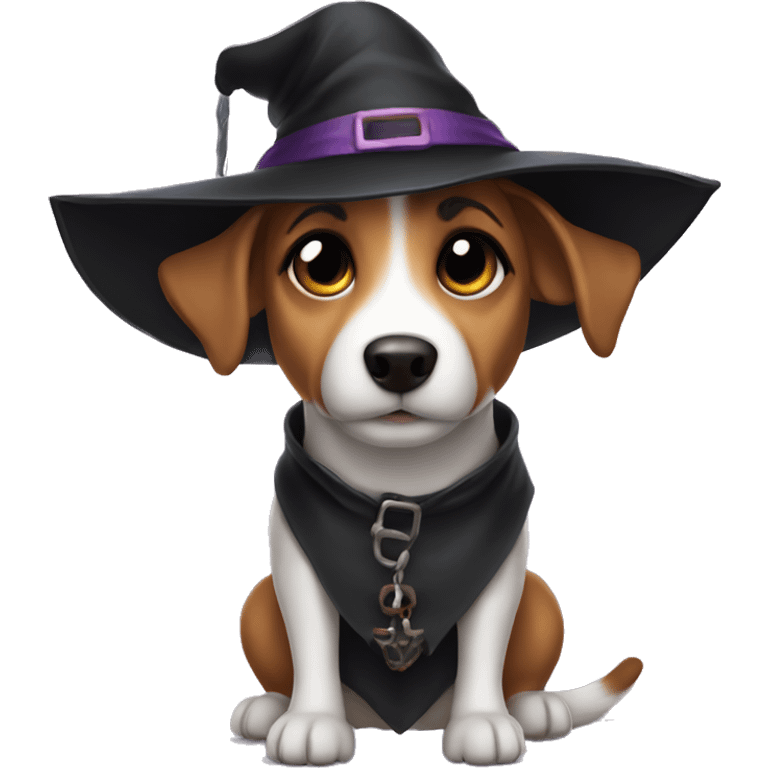 girl witch jack russell  emoji