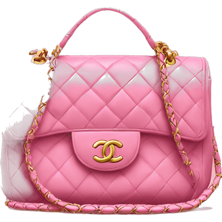 pink Classic Chanel purse ￼ emoji