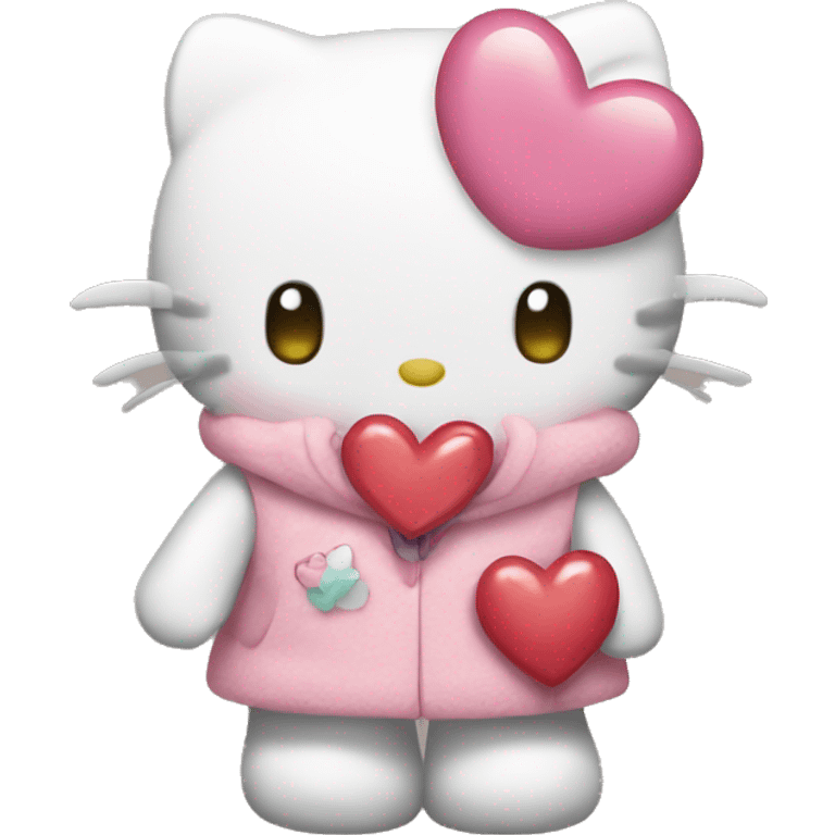 hello kitty with heart emoji