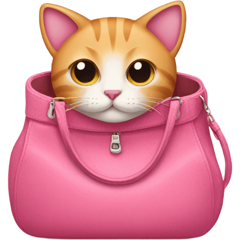 Pink cat in pink purse  emoji