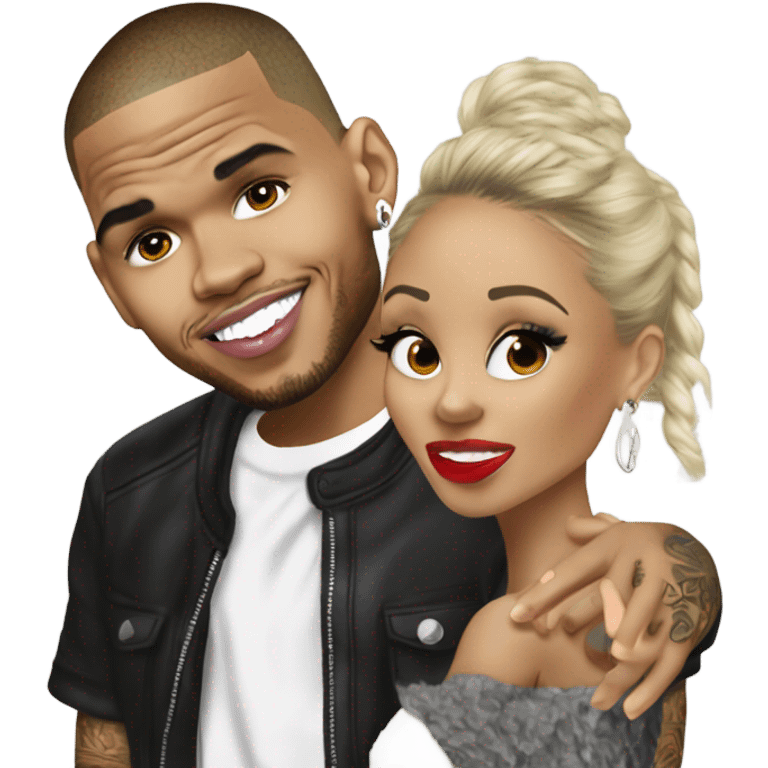 Hyper Realistic Chris Brown  Karruche Tran romantic photo  emoji