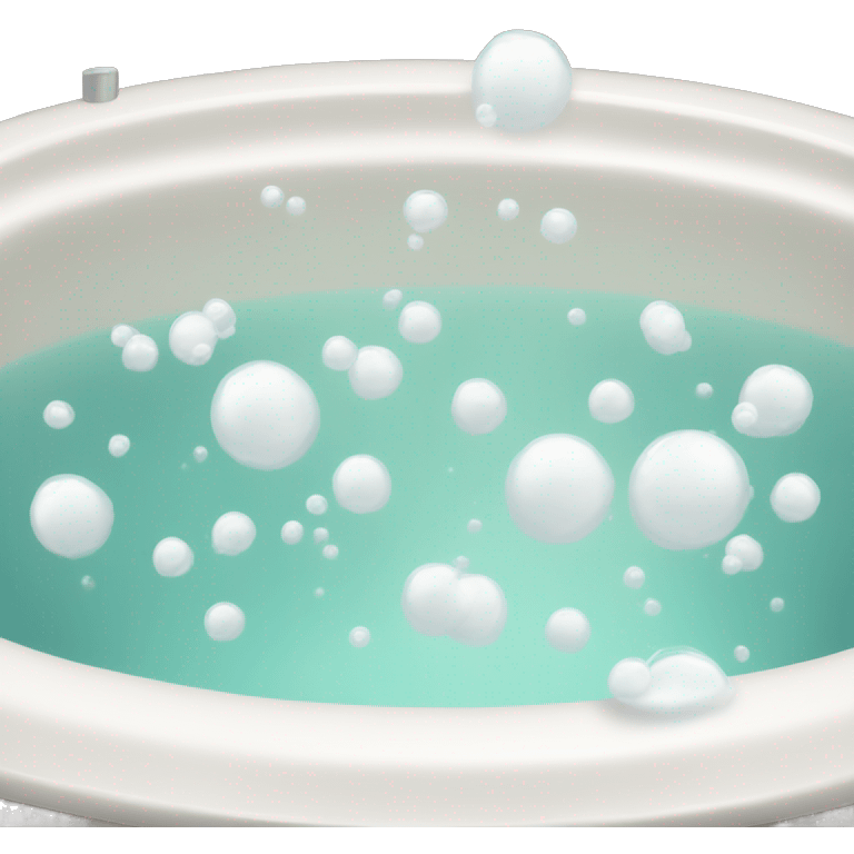 bath tub filled with white bubbles emoji