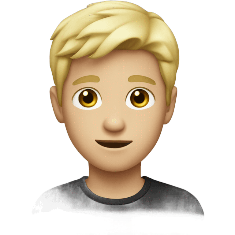 blonde boy in black shirt emoji