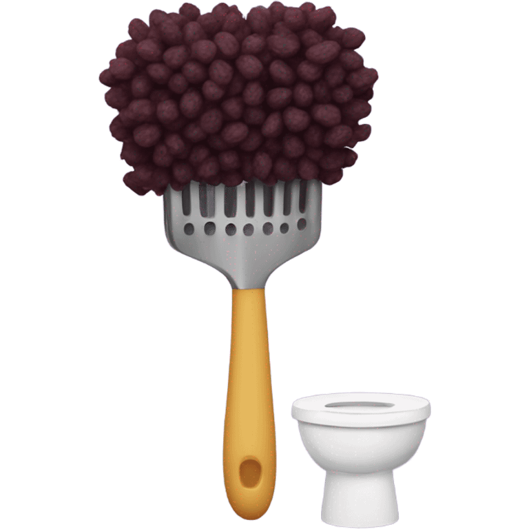 Toilet brush eating a raisin emoji