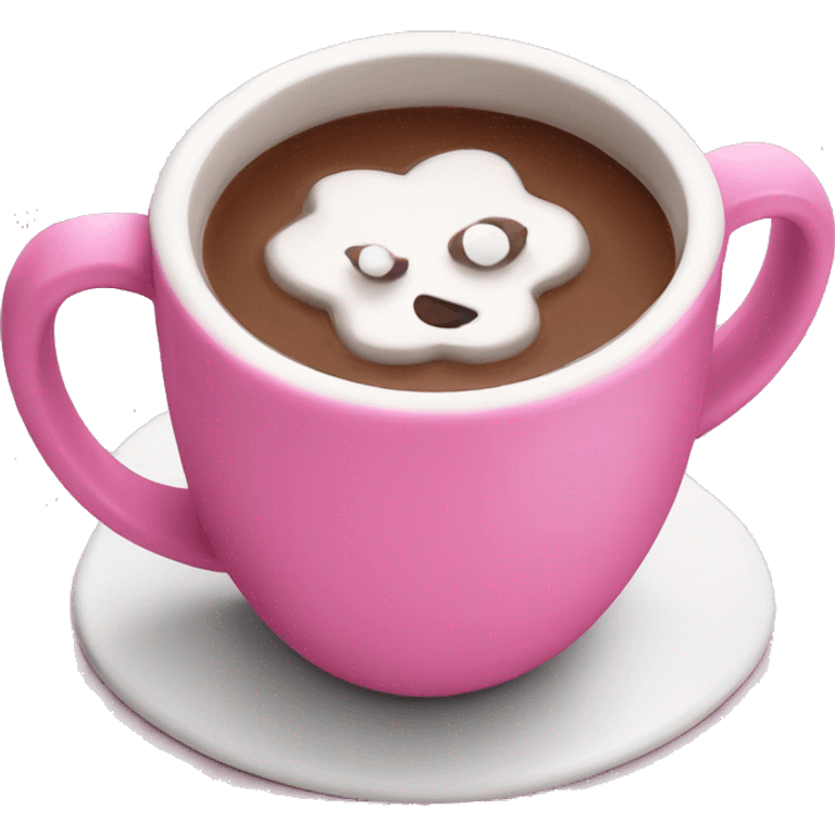 hot chocolate in pink mug emoji