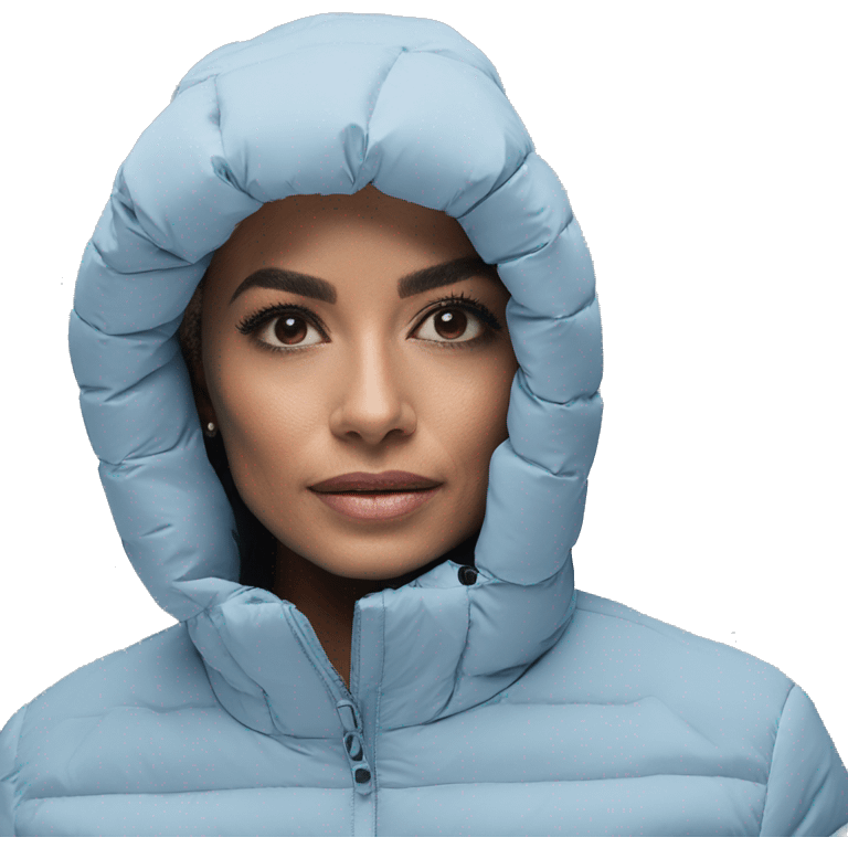 Women's padded jacket pastel blue emoji