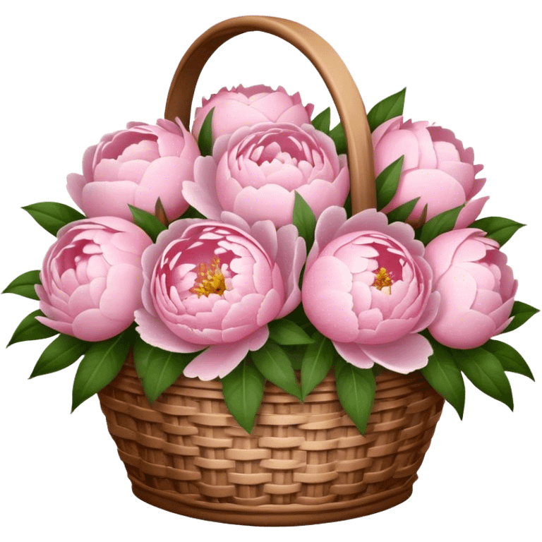 basket of light pink peonies and roses  emoji