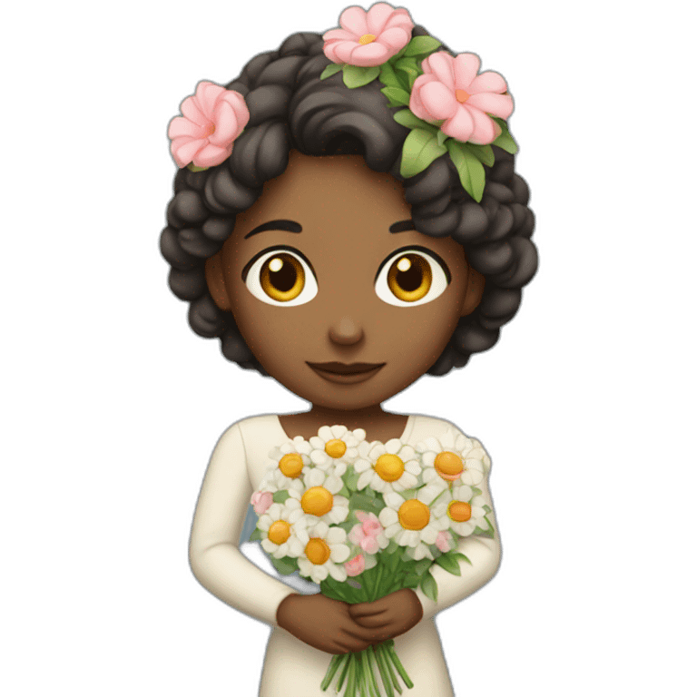 Girl with a bouquet emoji