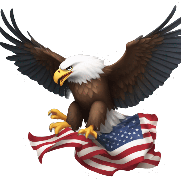 Eagle screaming american flag emoji