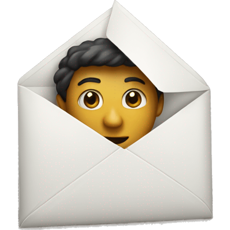 Person coming out of envelope emoji