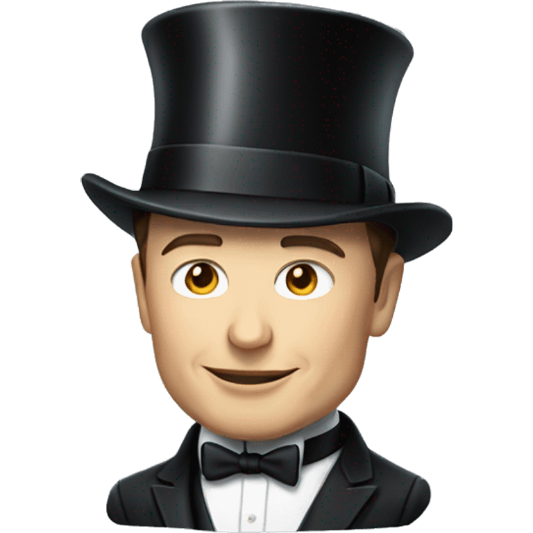 Elon musk with a top hat emoji