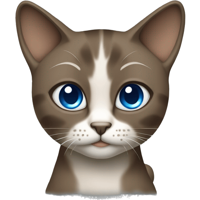 Dark Brown face - beige body and ears female thai cat with blue eyes  emoji