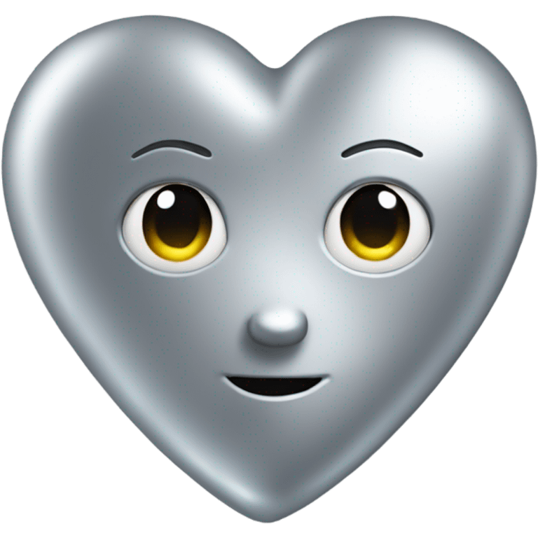 3D silver heart emoji