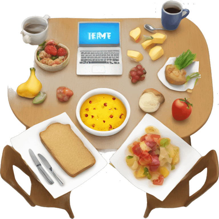 Homeoffice table with food emoji