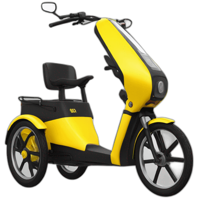 Electric tricycle in yellow emoji