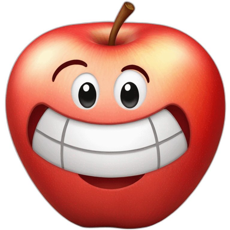 Happy red apple emoji